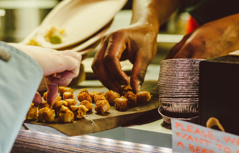 food samples at market